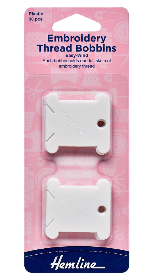 Hemline Embroidery Thread Bobbins - Plastic