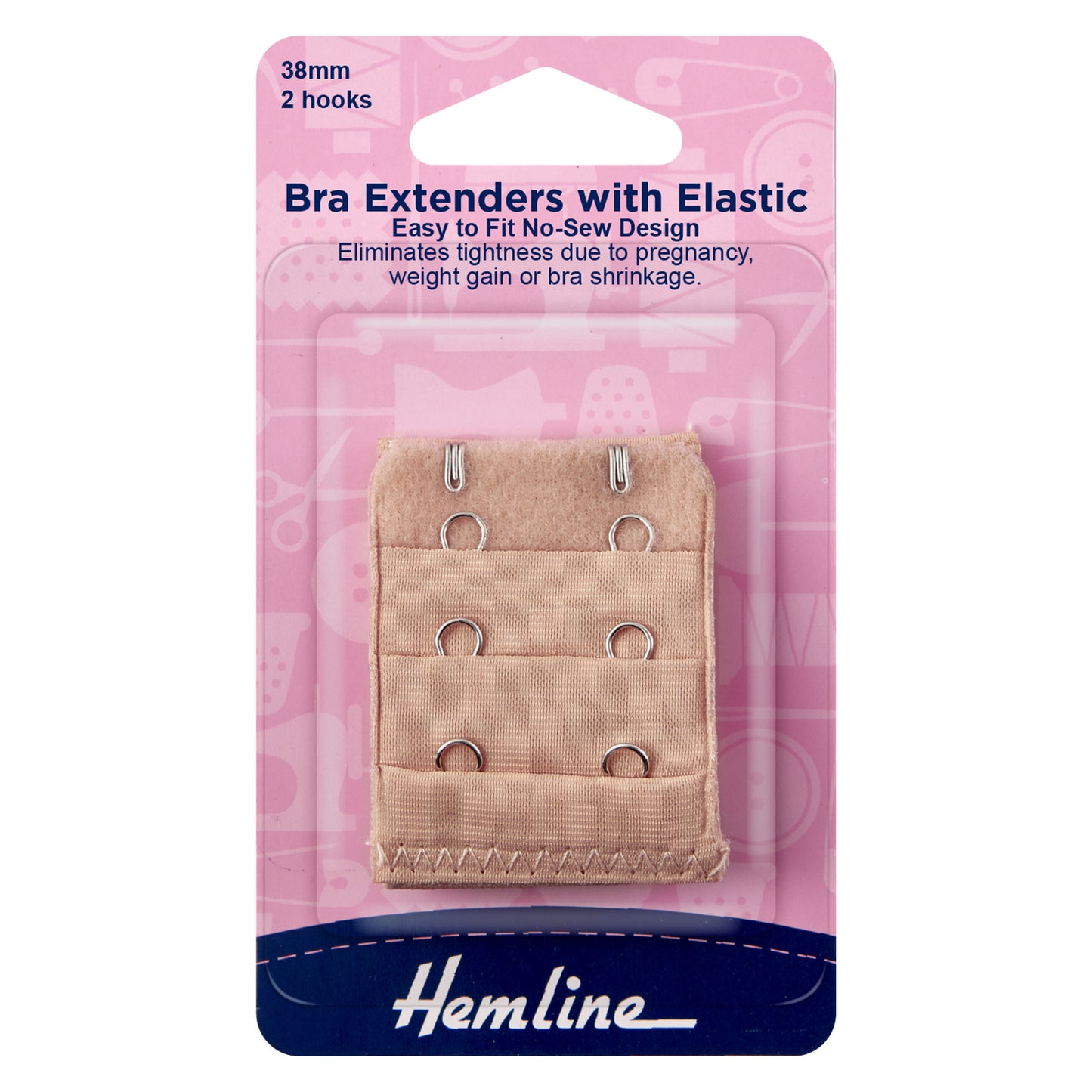 Hemline Bra Extenders  With Elastic 38mm