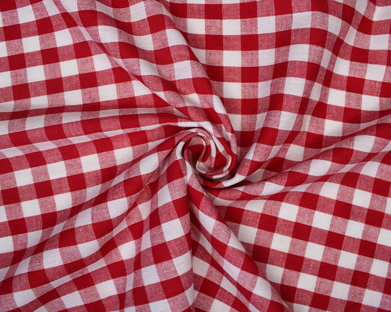 100% Cotton Red Gingham 10mm