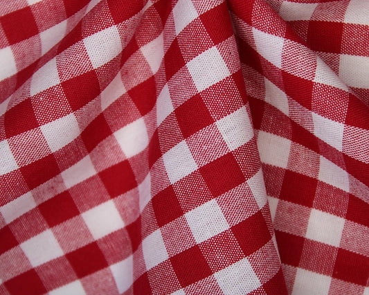 100% Cotton Red Gingham 10mm