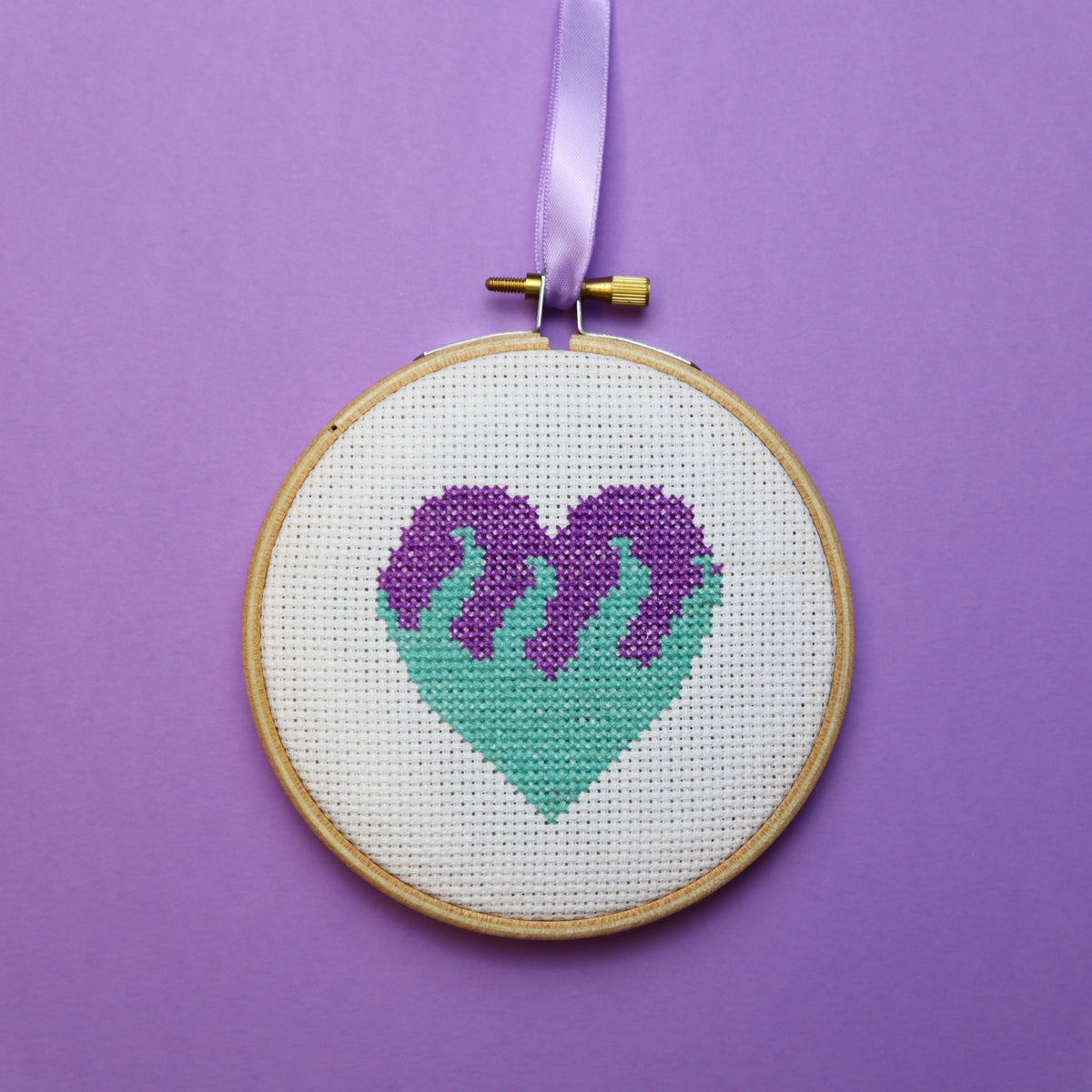 Blue Flaming Heart Cross Stitch Kit