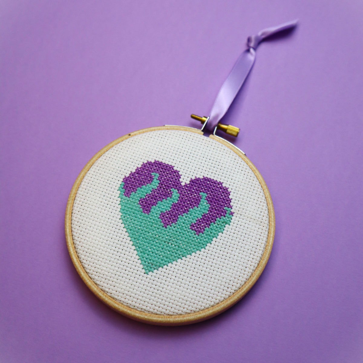Blue Flaming Heart Cross Stitch Kit