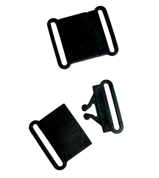 Buckle Bag Clip Black Plastic Various sizes