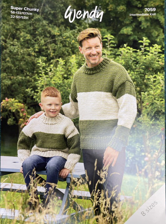 Wendy 7059 Knitting Pattern Super Chunky Sweater