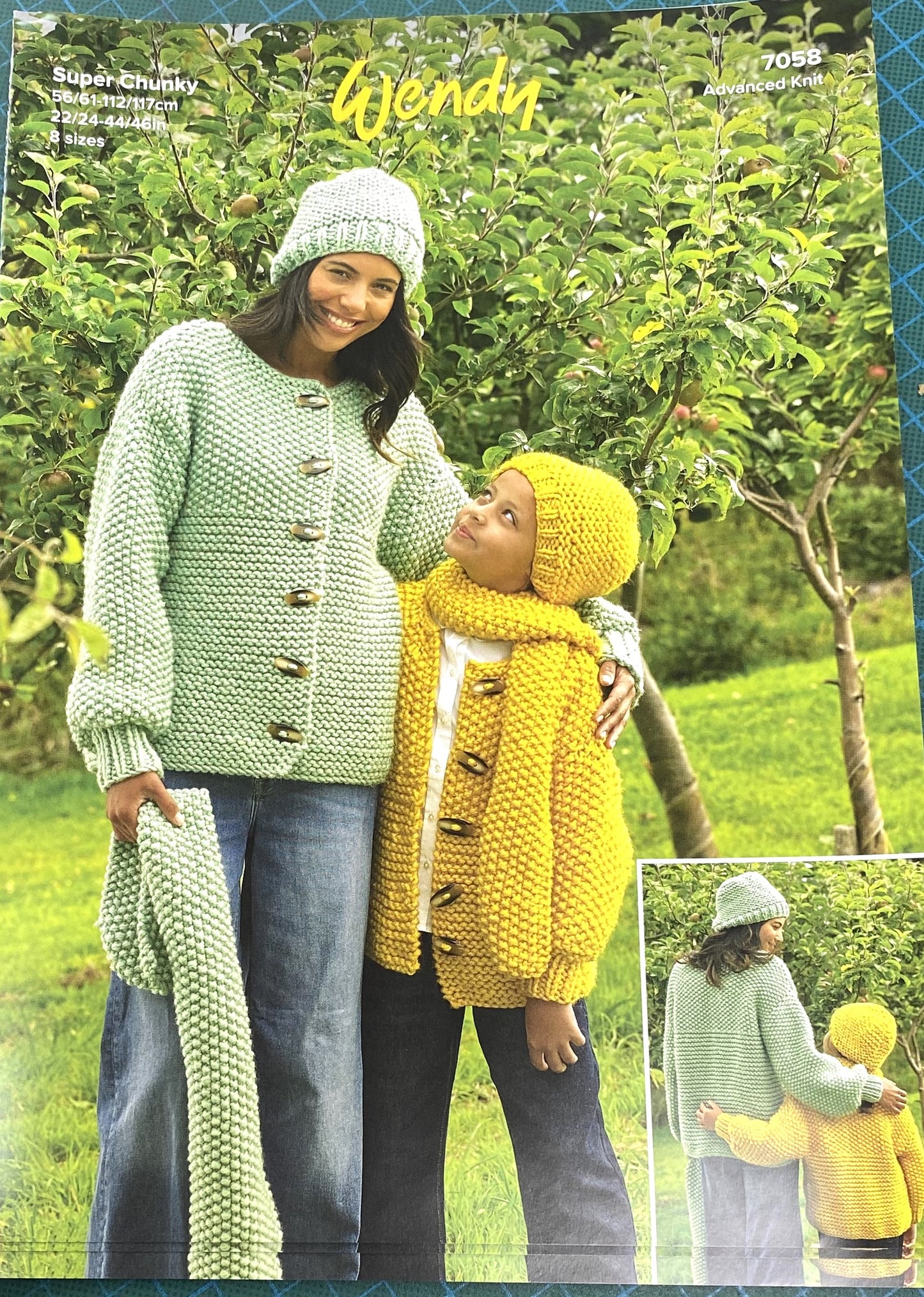 Wendy 7058 Knitting Pattern Super Chunky Jacket, Hat and Scarf