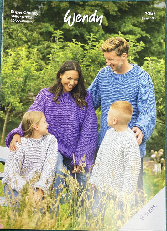 Wendy 7057 Knitting Pattern Super Chunky Sweater