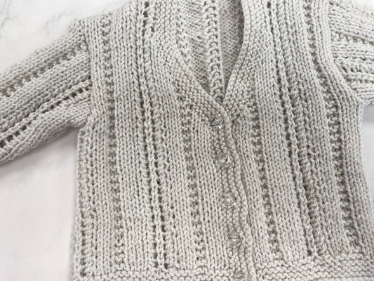 Hand Knitted Cardigan Age Newborn
