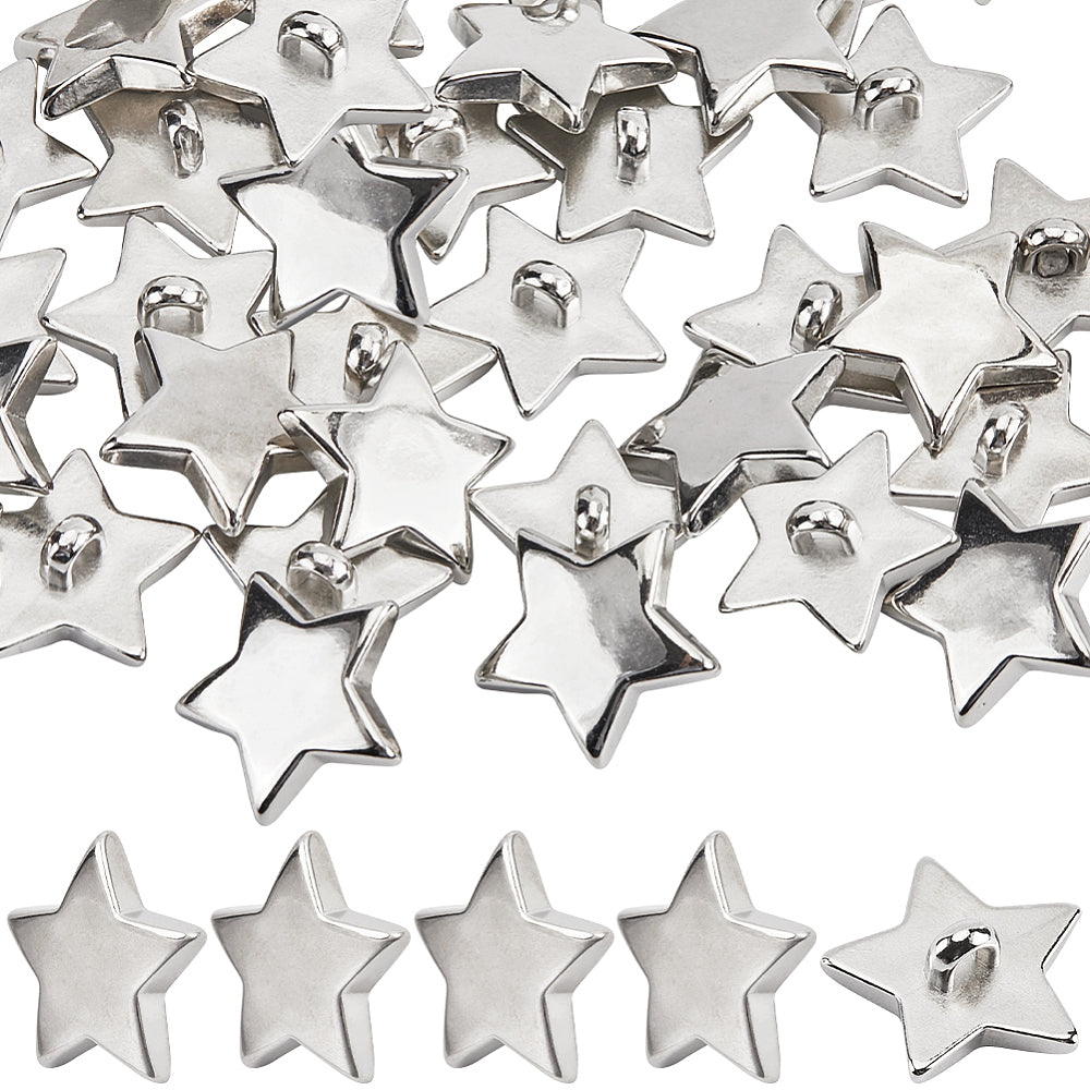 Buttons  Star -Silver