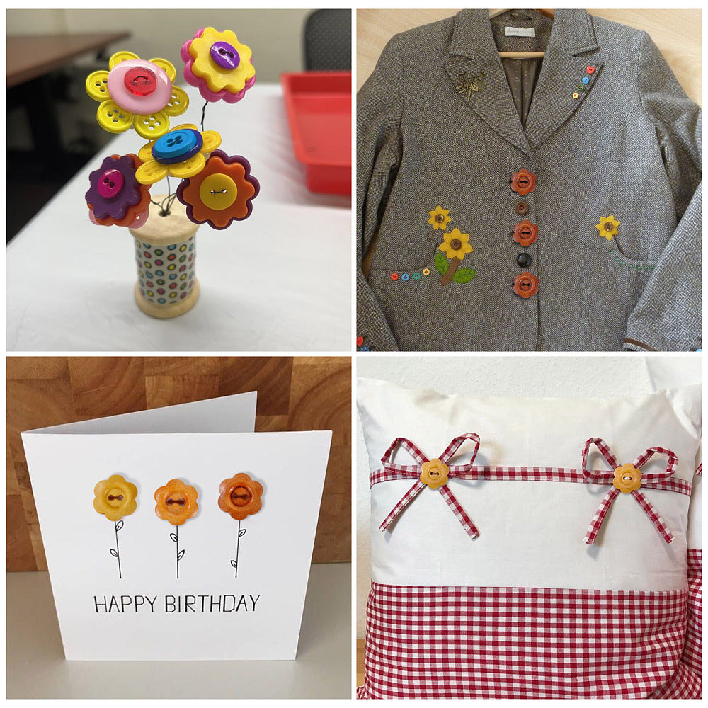 Buttons  Flower Wooden