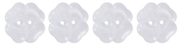Buttons Flower White 2 Hole