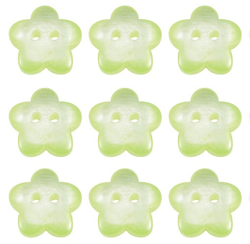 Buttons Flower Green 2 Hole
