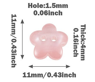 Buttons Flower Black 2 Hole