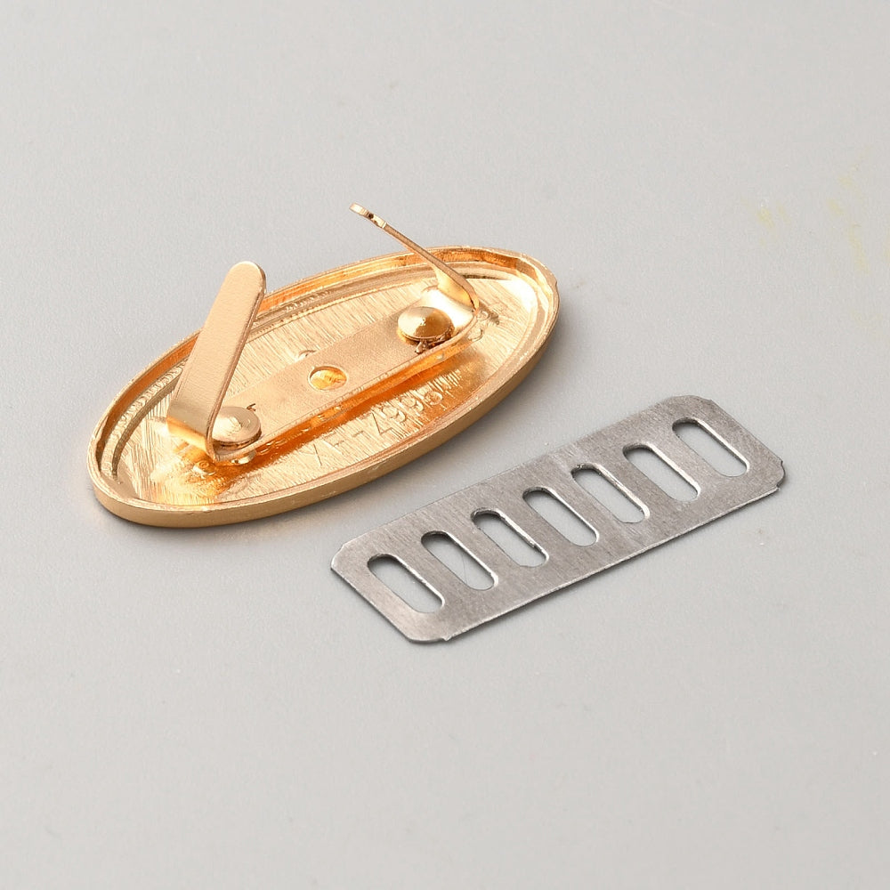 Metal Bag Tag - "Handmade" Oval Gold