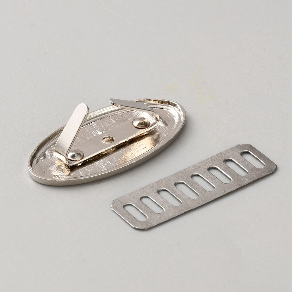 Metal Bag Tag - "Handmade" Oval Silver