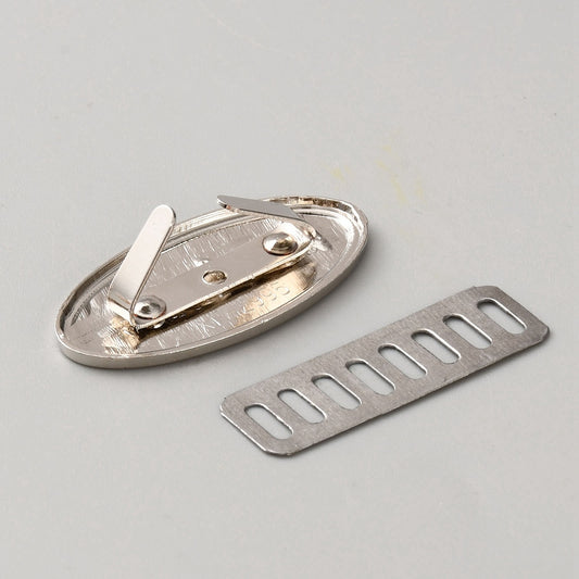 Metal Bag Tag - "Handmade" Oval Silver