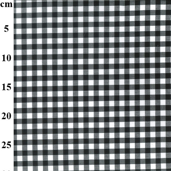 100% Cotton Black Gingham 9mm