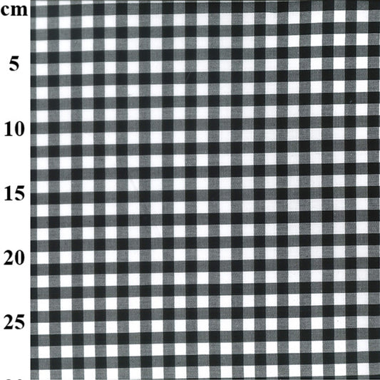 100% Cotton Black Gingham 9mm