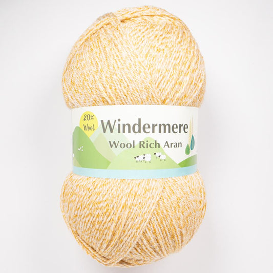 Windermere Wool Rich Aran - 703 Yellow Marl 400g