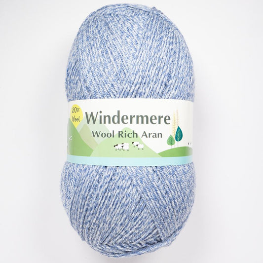 Windermere Wool Rich Aran - 706 Blue Marl 400g