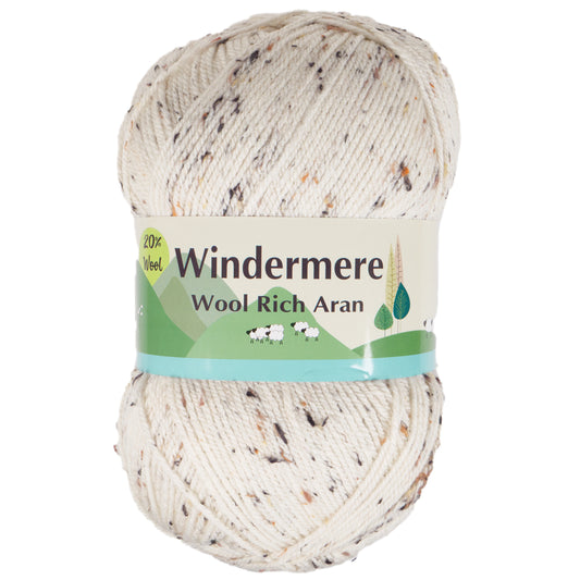 Windermere Wool Rich Aran Natural Neps - 708N  Natural 400g