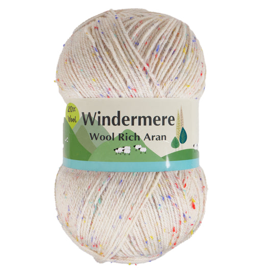 Windermere Wool Rich Aran Natural Neps - 7010N  Rainbow 400g