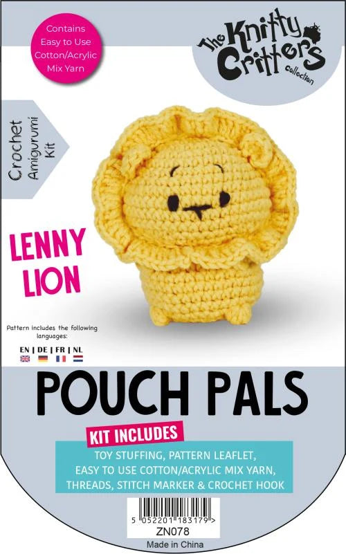 The Knitty Critters Lenny Lion Pouch Pals