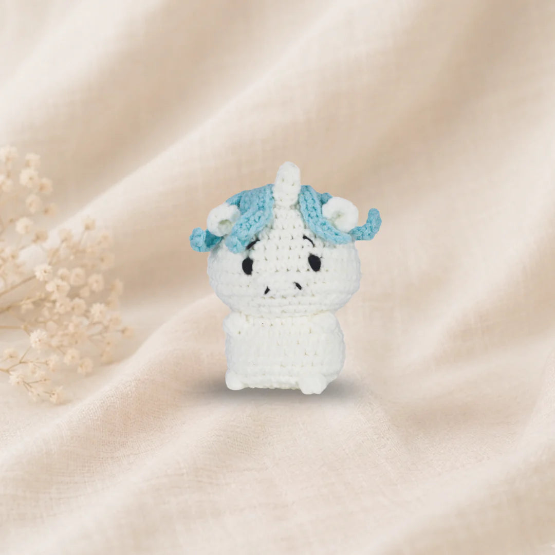The Knitty Critters Luna Unicorn Pouch Pals