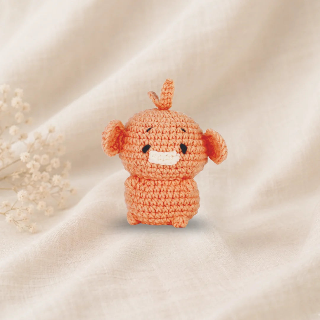 The Knitty Critters Milo Monkey Pouch Pals
