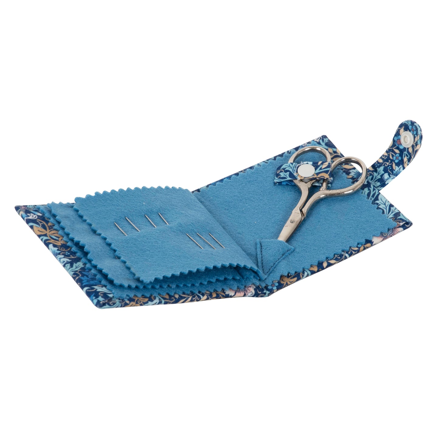 Needle case and Scissors - Woodblock Floral Print