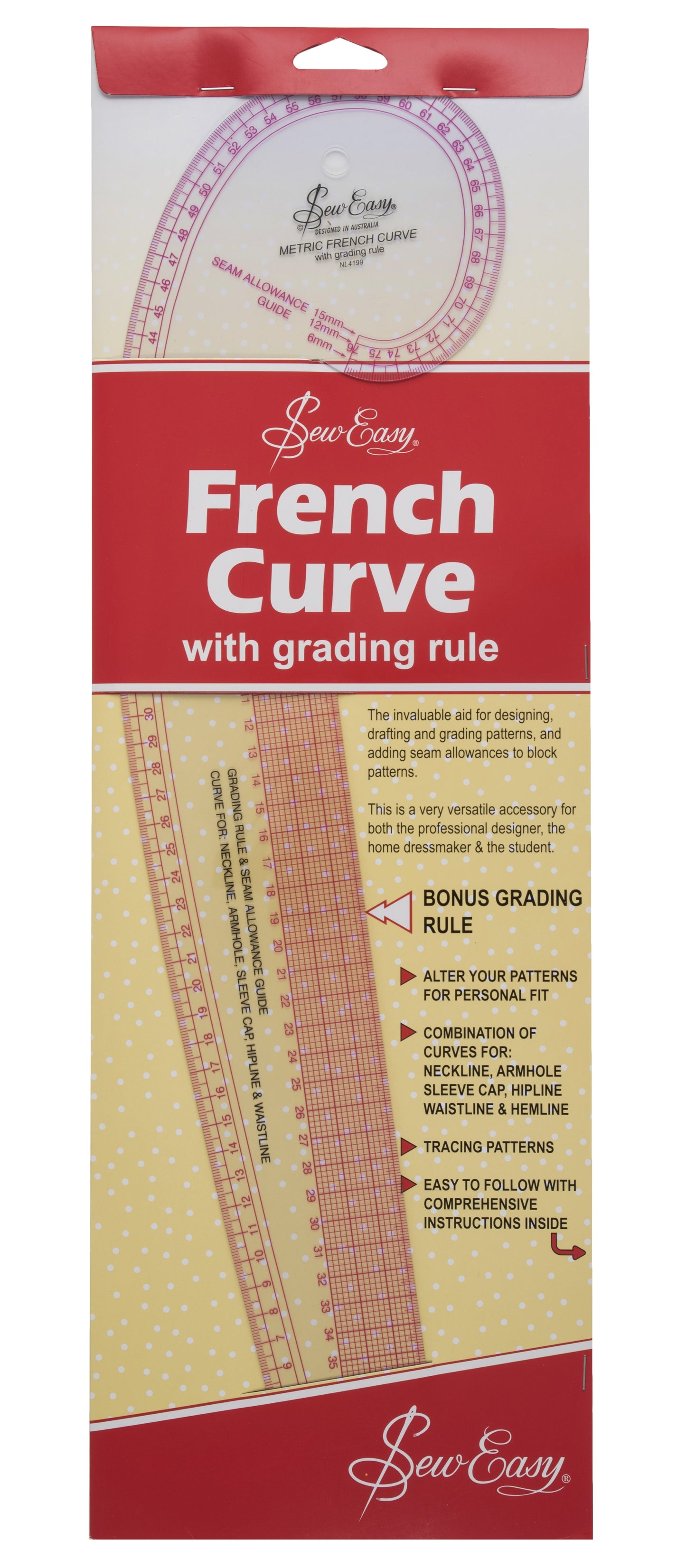 Sew Easy French Curve - Metric