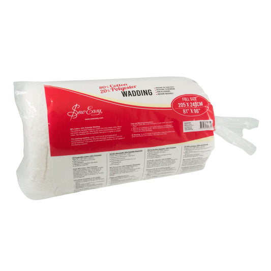 Wadding: 80% Cotton 20% Polyester: Full Size 205 x243cm