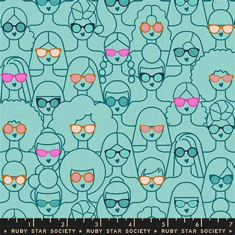 100% Cotton  Poolside too - Ruby Star Society - Lagoon
