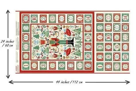 100% Cotton The Nutcracker  Advent Cream - Makower