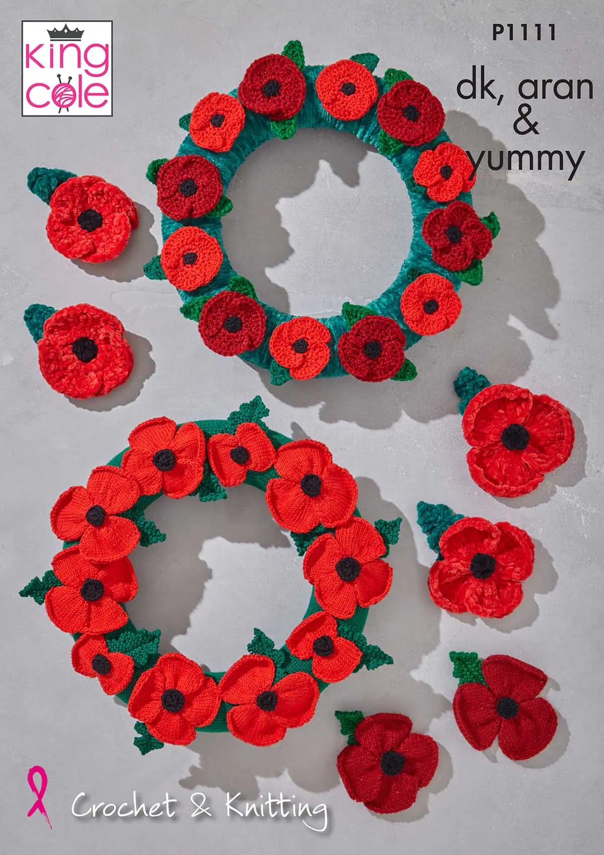 King Cole Knitting Pattern 1111 -Poppies