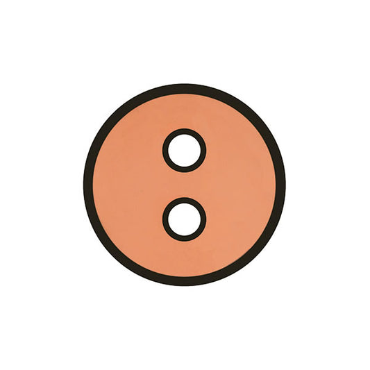 Button Orange with black outline  23mm