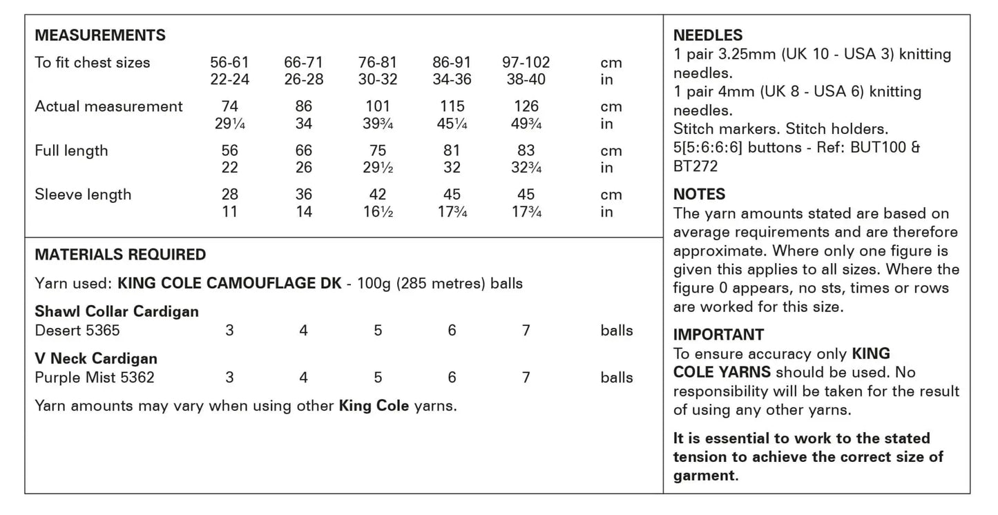King Cole Coats 6079 Double Knitting