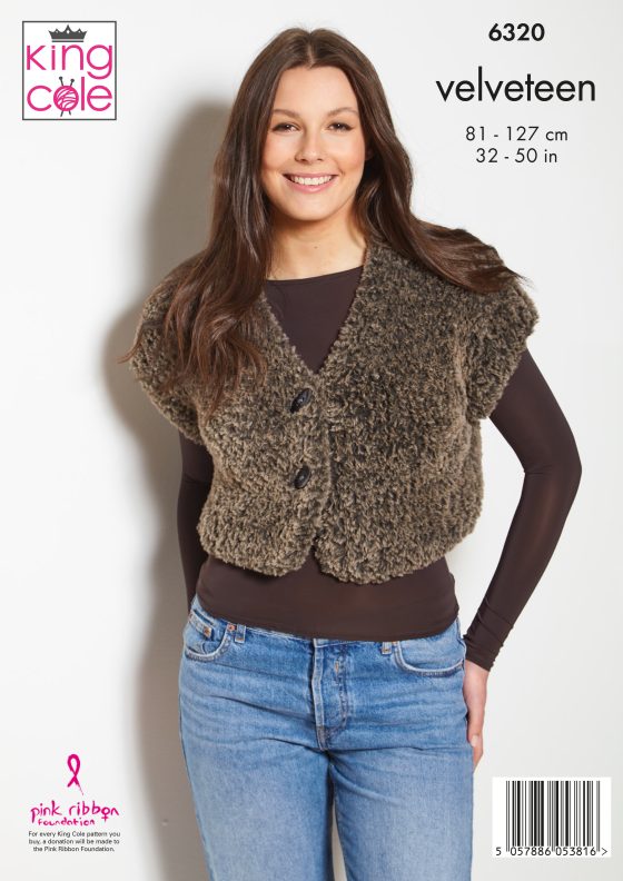 King Cole Knitting Pattern  Cardigan and Waistcoat 6320
