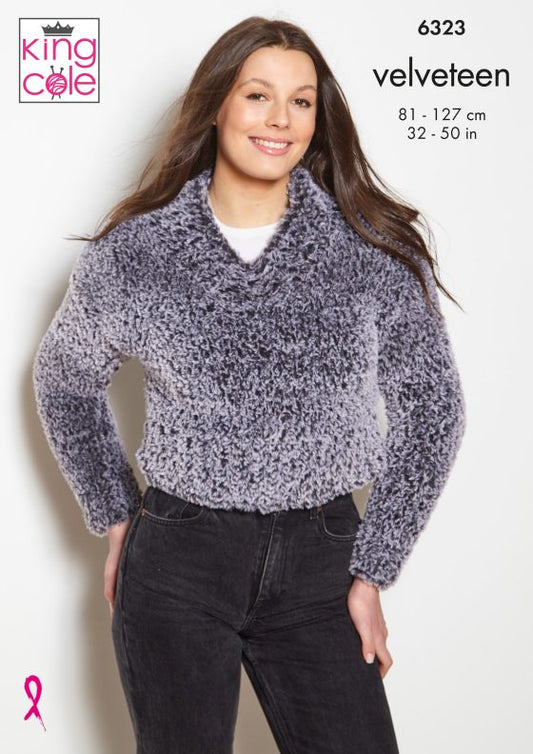King Cole Knitting Pattern  Sweater and Cardigan 6323