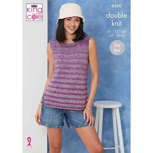 King Cole 6350 Round Neck and V Neck Tops -  DK