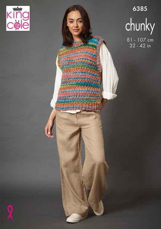 King Cole Knitting Pattern 6385 Chunky