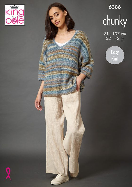 King Cole Knitting Pattern 6386 Chunky