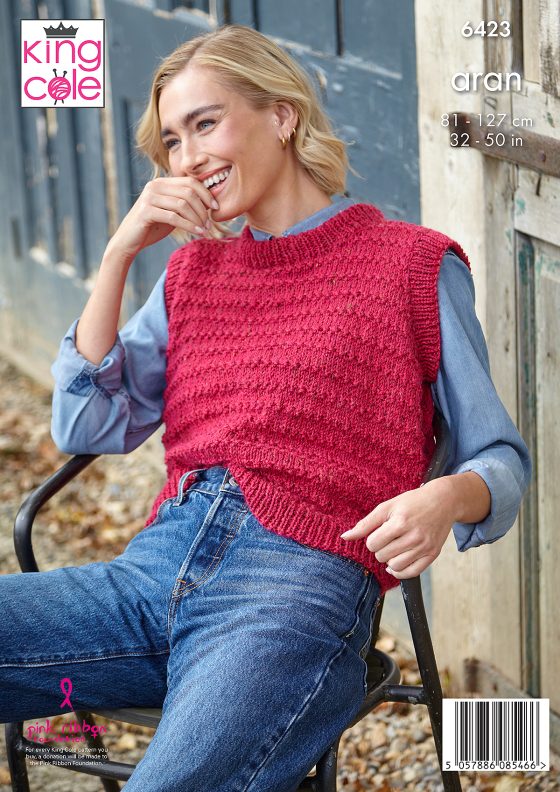 King Cole Knitting Pattern 6423 Aran