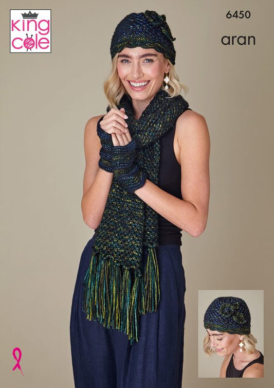 King Cole Knitting Pattern 6450 Firefly Aran - Accessories