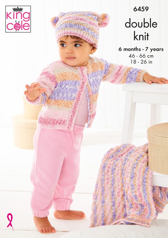 King Cole Knitting Pattern DK - Jacket, Hat and Blanket 6459