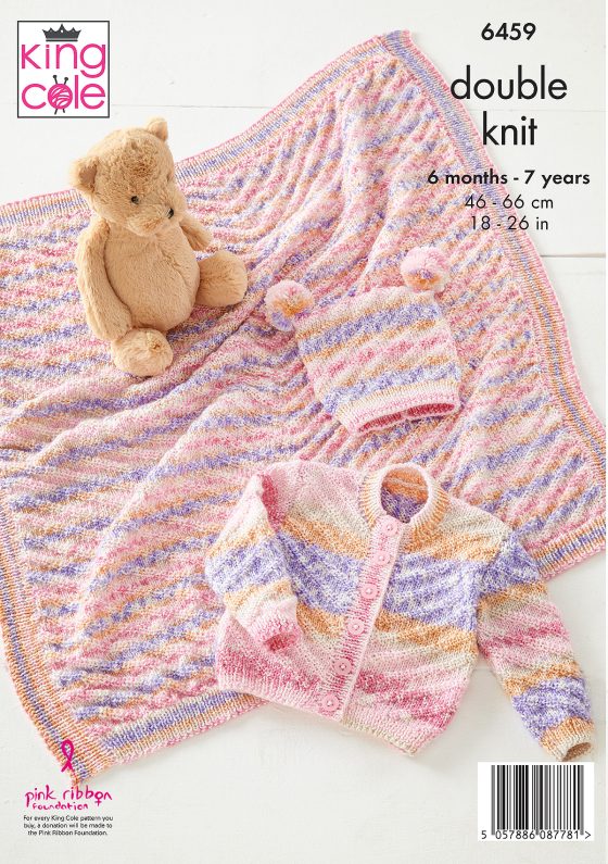 King Cole Knitting Pattern DK - Jacket, Hat and Blanket 6459