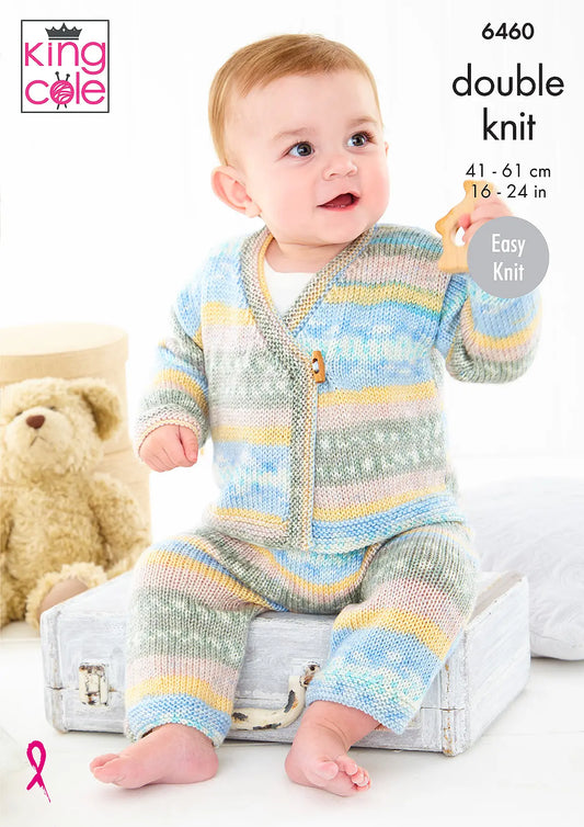 King Cole Knitting Pattern DK - Cardigan and Trousers 6460