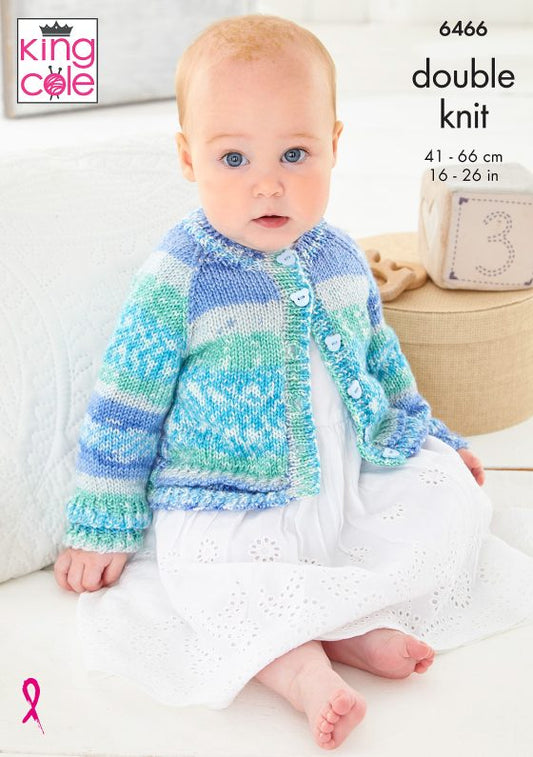 King Cole Knitting Pattern DK - Cardigan 6466