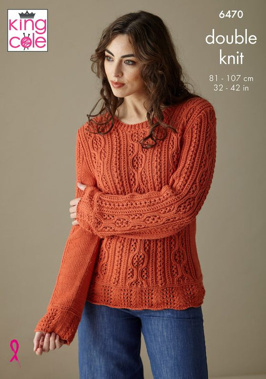 King Cole 6470 Sweater and Cardigan - Double Knit