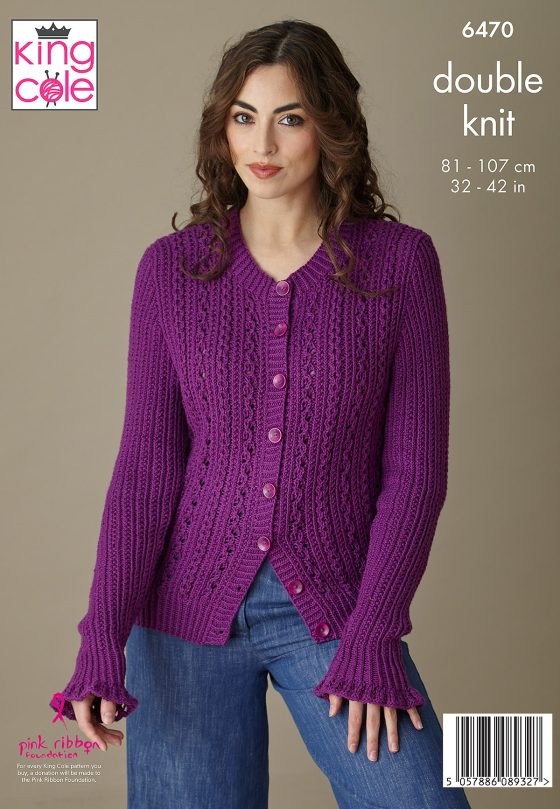 King Cole 6470 Sweater and Cardigan - Double Knit
