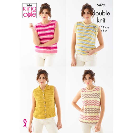 King Cole 6472 Tank top and Waistcoats - Double Knit